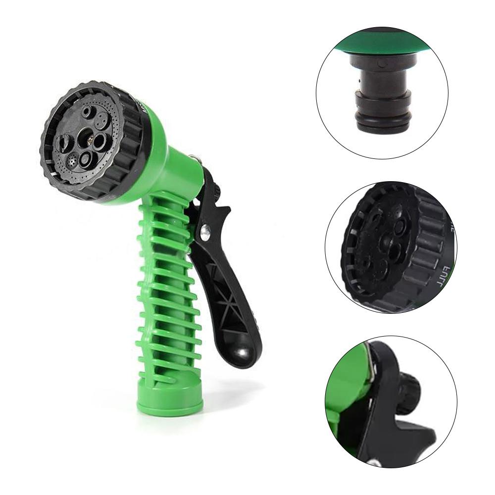 Plastic garden hose nozzle with spray options. Plastic garden hose nozzle with spray options.
